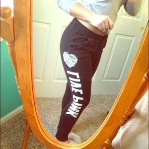 Black Victoria's Secret pink slim fit sweats