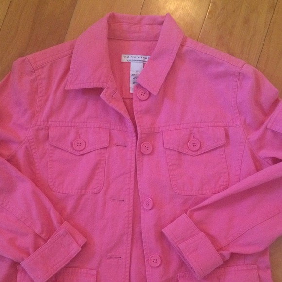 Pink cotton cargo style jacket.