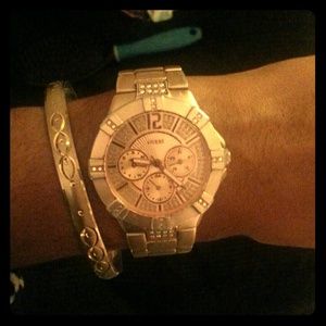 Rose gold Guess watch