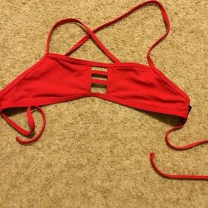 Red misfit jolyn top