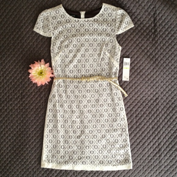 suzi chin Dresses & Skirts - 🚫SOLD🚫 🆕Suzi Chin lace ivory & brown dress
