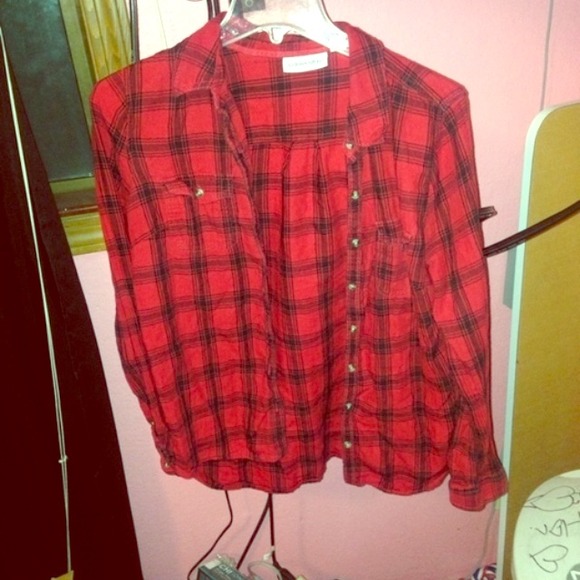 Red button flannel