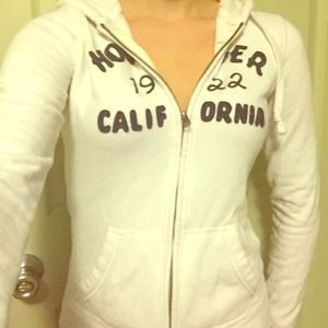 Hollister white fleece hoodie