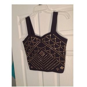 Black and gold crop top
