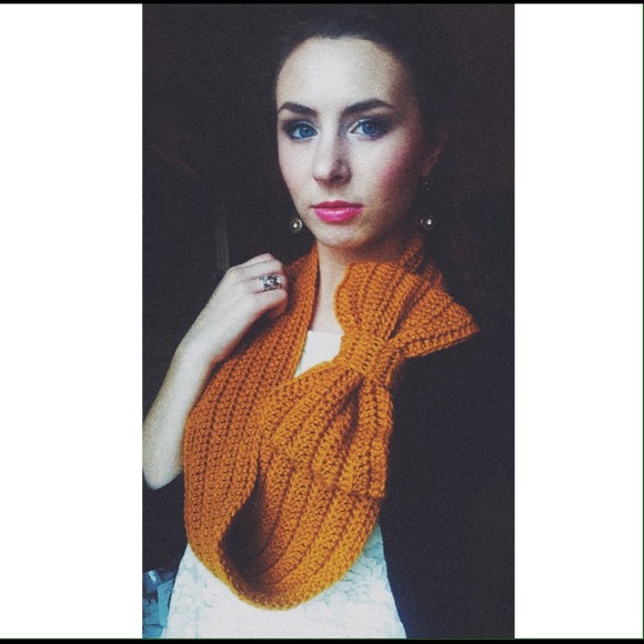 Mustard Yellow Bow Infinity Scarf - Picture 3 of 3