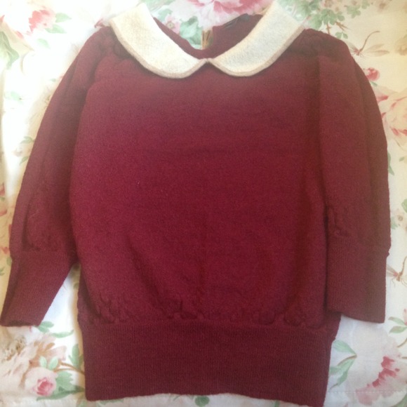 J. Crew Burgundy Alpaca Wool Sweater