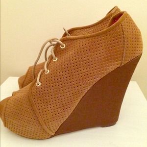 Open Toe Suede Wedge