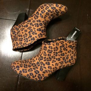 Leopard ankle boots