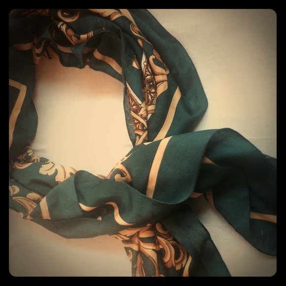 Vintage Italian Emerald&Gold Scarf