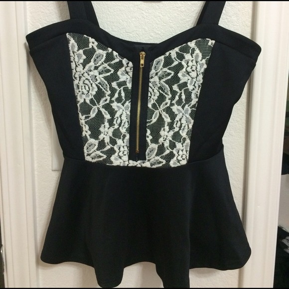 Black Peplum Style Tank