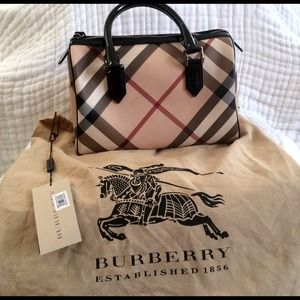 Authentic Burberry Nova Check bowling bag