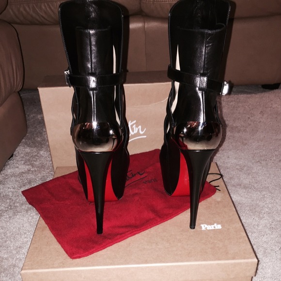 louboutin white boots