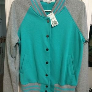 Blue and Grey Letterman Style Jacket