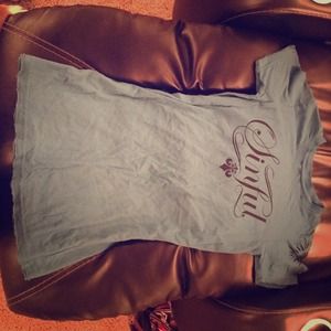 Sinful short sleeved teal shirt