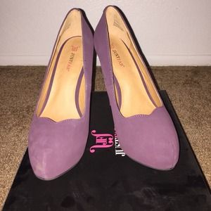 Just fab plum Swede heels
