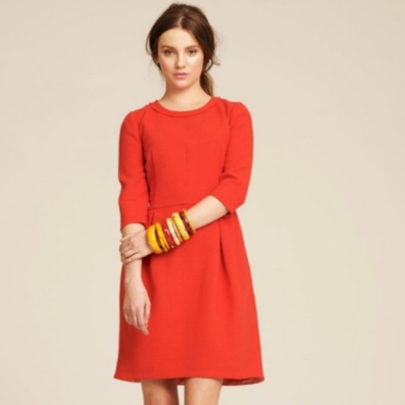😍Black Friday Sale😍Red J. Crew Wool-Crepe Dress