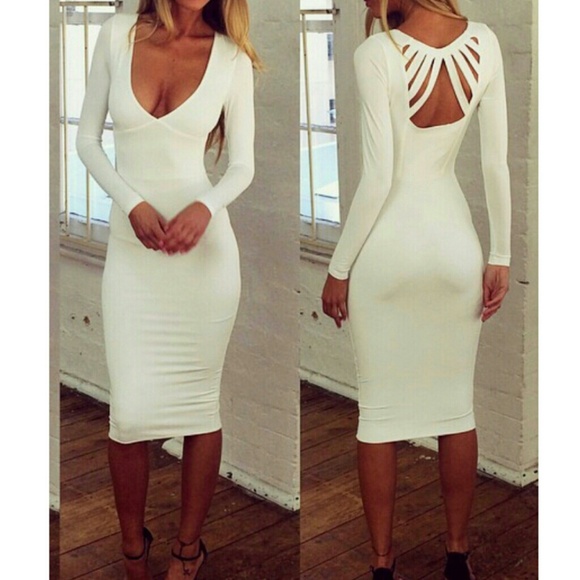White Bandage Over the knee Dress