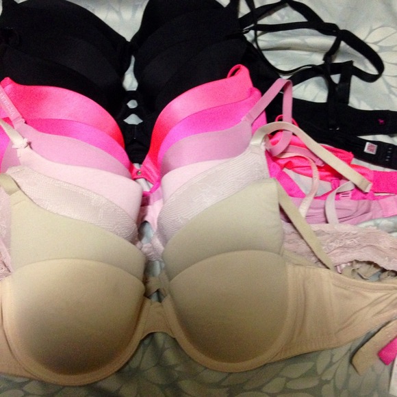 Bundle of 10 Bras (VS/Pink, Maidenform) 34B