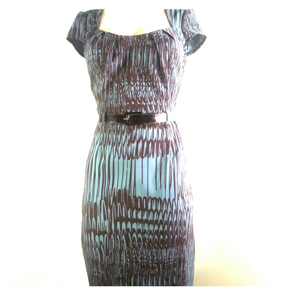 Belted blue Bisou Bisou dress