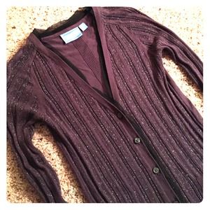 Simply Vera plum cardigan with sparkle - XS