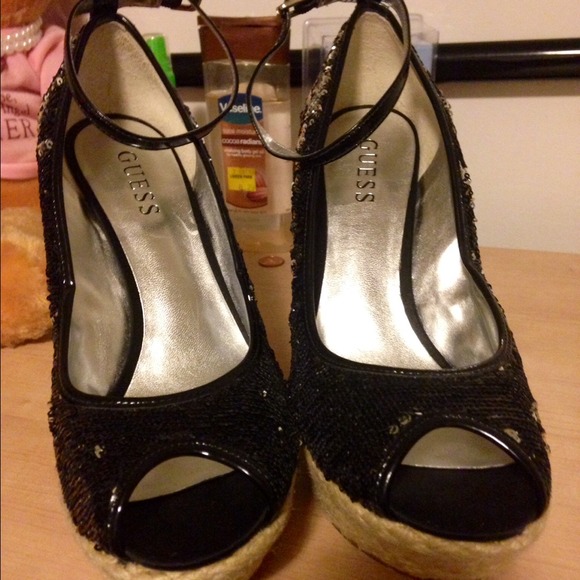 Guess Brand New Wedge Sequin Shoe