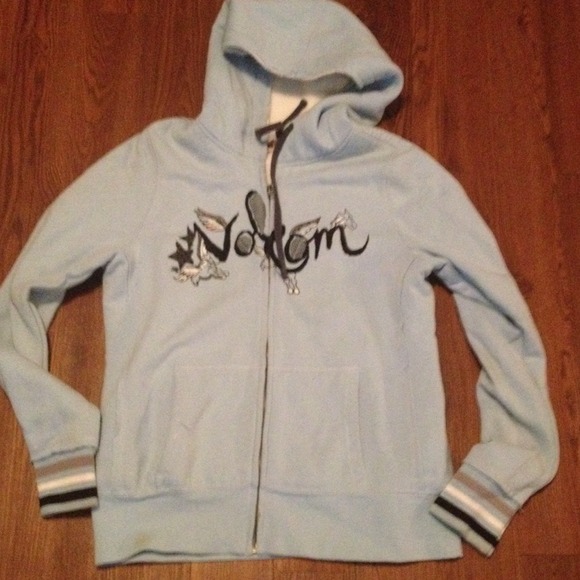 Volcom Jackets & Blazers - Light blue fleeced lined volcolm hoodie