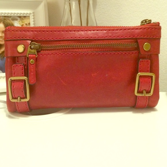 Large Red Fossil Wallet/Clutch