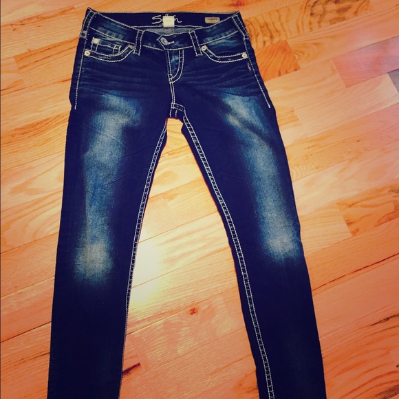 Silver super skinny jeans