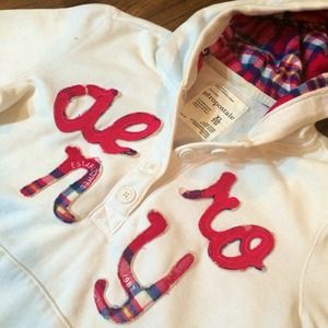 Aeropostale white hooded sweatshirt