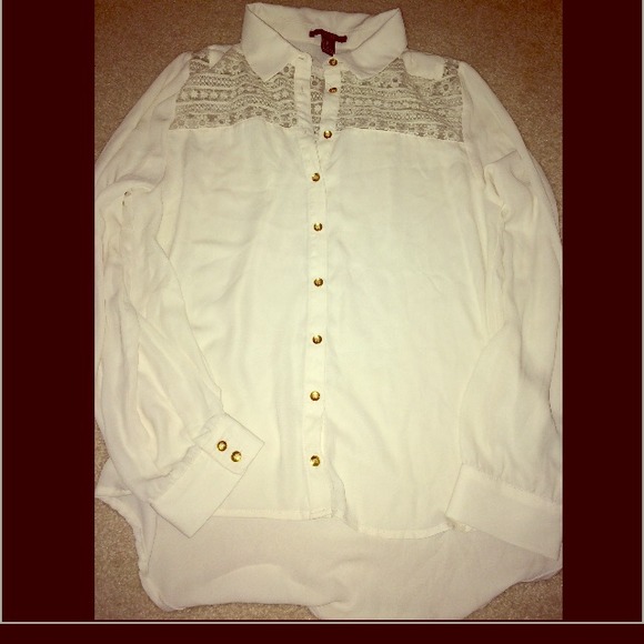 forever 21 white long sleeve top