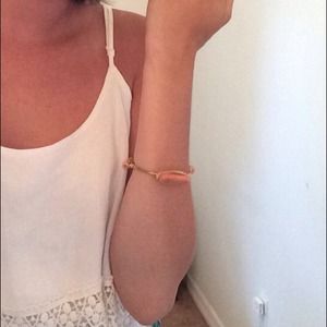 Brand new boutique bangle in coral and gold!