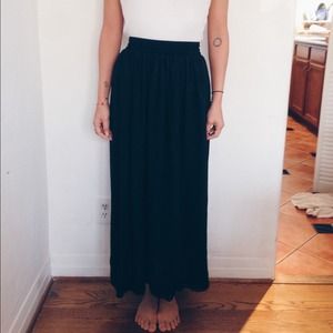 American Apparel Chiffon Full Length Skirt - Black