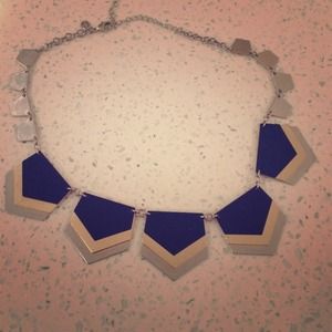 Chunky express necklace-navy gold and silver