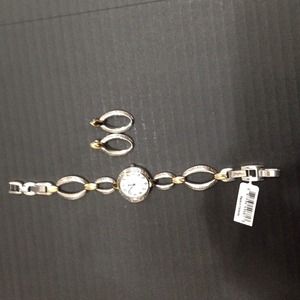 Watch with matching earrings