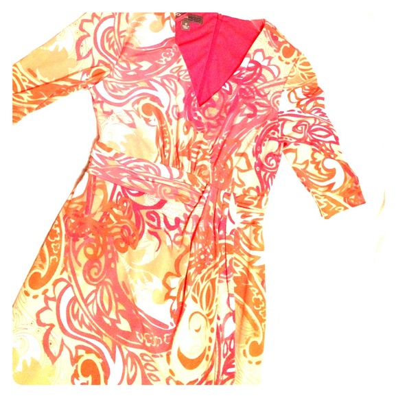 Coral pattern Donna Ricco dress. Size 10