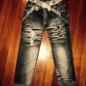 🔷FAUX BLACK ACID-WASHED LEGGINGS🔷