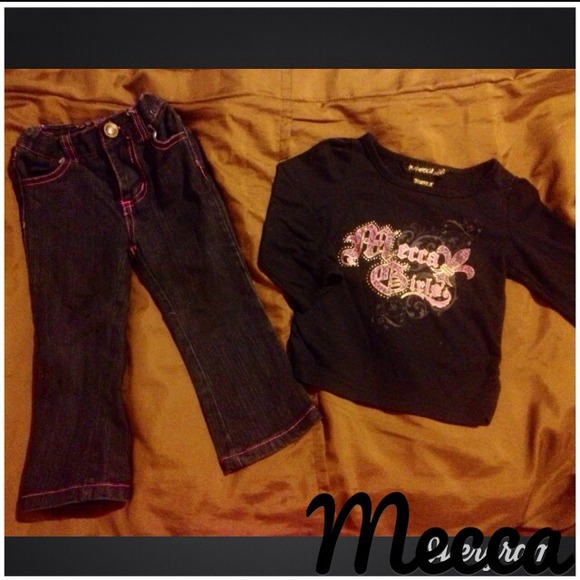 ❎SOLD❎Toddler girl's denim jeans set.