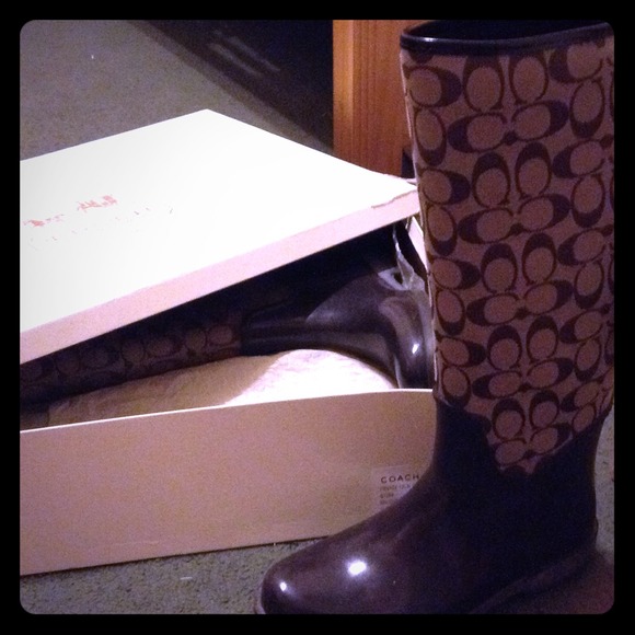 Size 9, coach rainboots ON HOLD