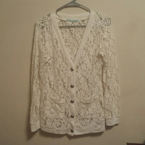 Off White Lace Cardigan