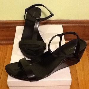 Black Wedge Sandals