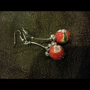 💰💰💰Tibetan silver and ceramic beads earrings