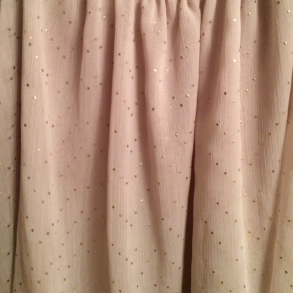 Nude Sheer Tank w/ Mini Gold Dot Chevron Print - Picture 2 of 4