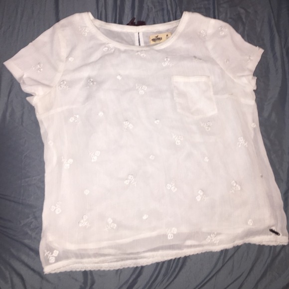 White hollister blouse