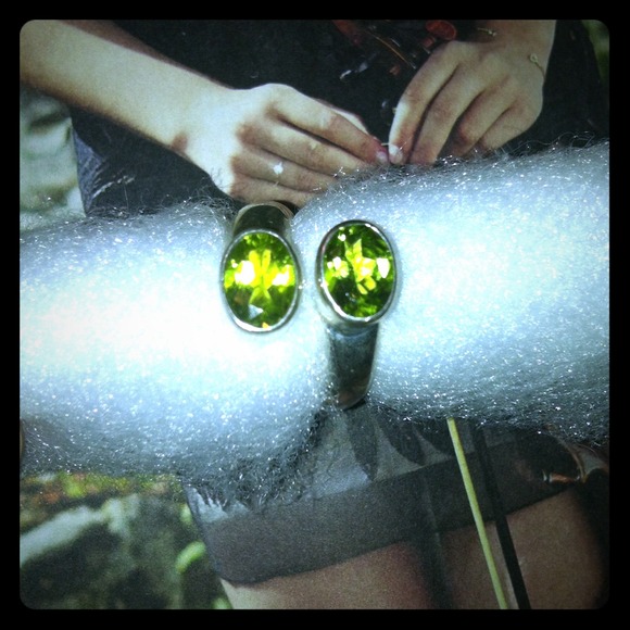 Sterling Silver Peridot Semi Precious Ring size 7