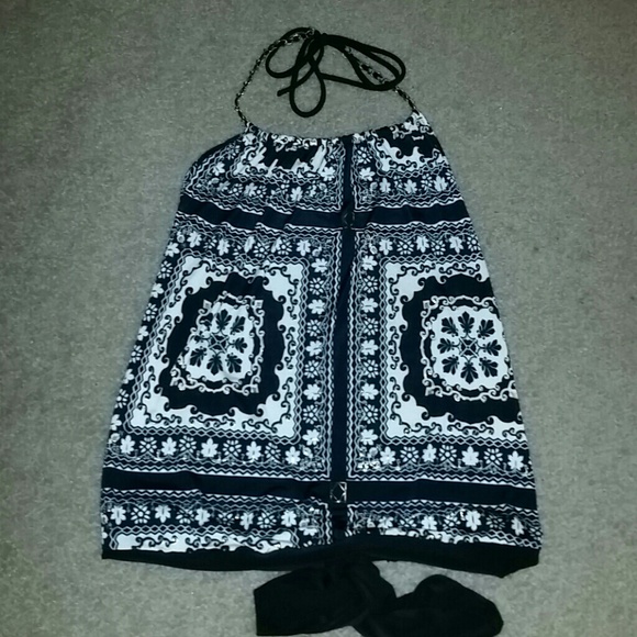 Sexy open back blouse