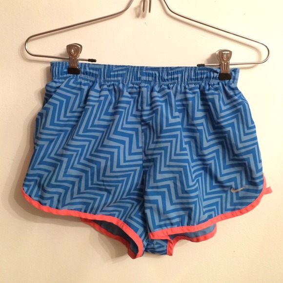 Nike - Blue Zig-Zag Shorts with Coral Trim