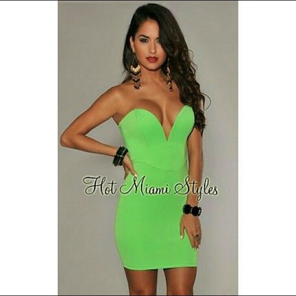 Hot Miami Styles Deep V Dress