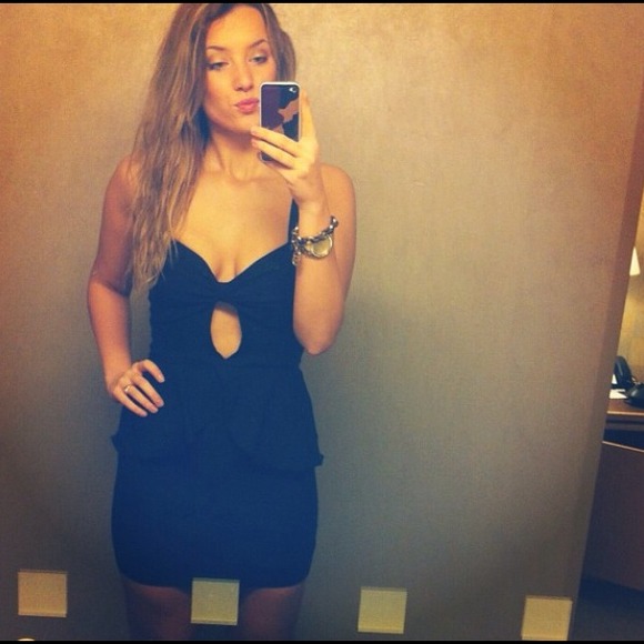 Black peplum dress