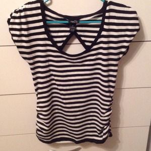 Very soft rayon/polyester blend cut out back shirt