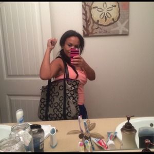 Gray and purple Coach Stylish purse☺️